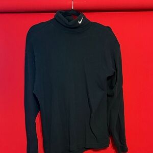 Nike Black Men’s Turtleneck Pullover with White Swoosh